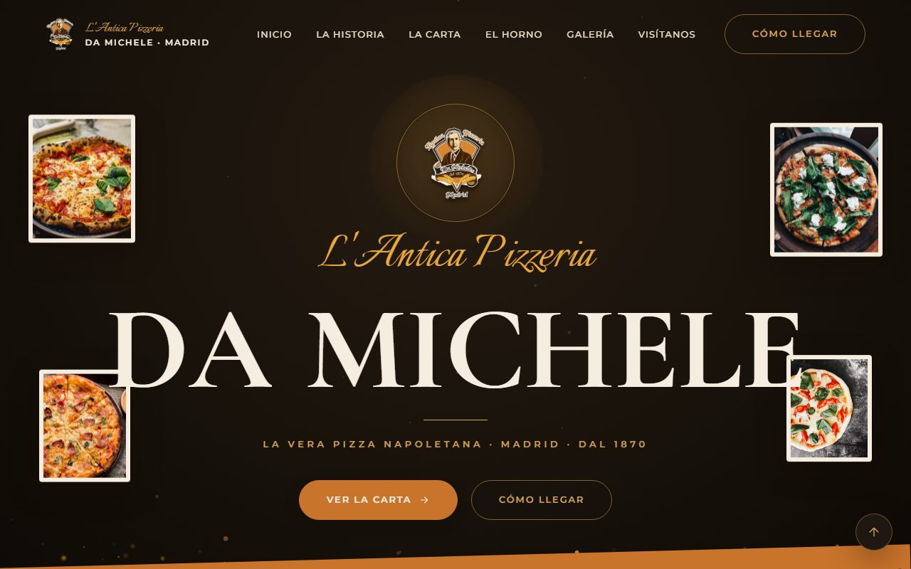 Vista previa de la web de L'Antica Pizzeria da Michele Madrid